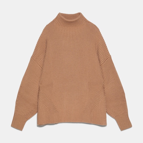 Zara Tan Knit Wool Blend Turtleneck Sweater - Picture 10 of 10